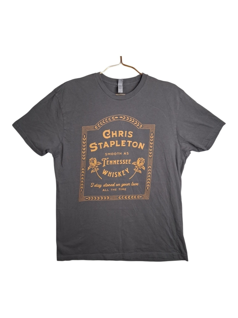 Chris Stapleton Shirt LG Gray Tennessee Whiskey Graphic Concert Tee Next Level